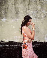 Cami saree  - Coral